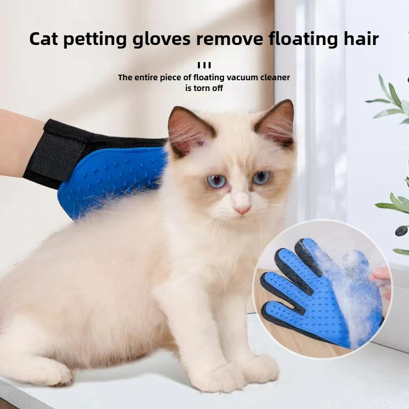 Cat Grooming Glove, Pet Hair Removal & Massage Brush for Cats and Dogs