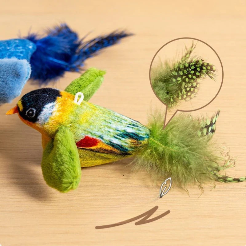 Interactive Bird Cat Toy – Teaser with Catnip