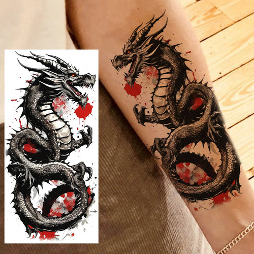 1 Sheet Evil Grim Reaper Skull Temporary Tattoos For Men Women Waterproof Fake Tattoos 3D Dragon Scorpion Warrior Tatoo Stickers