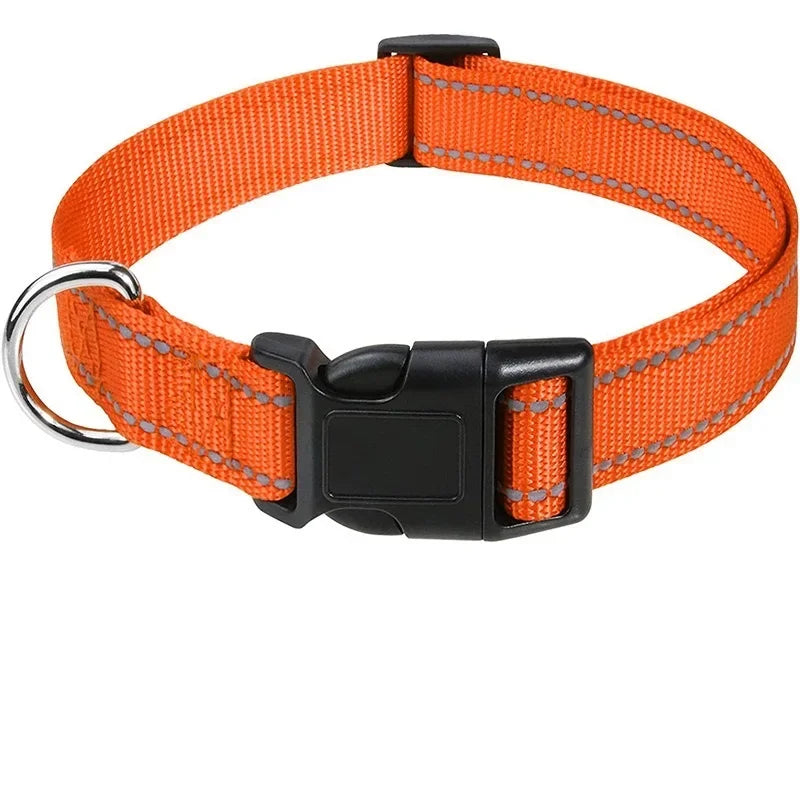 Reflective Dog Collar Adjustable Nylon Safety Collar for Small & Medium Dogs