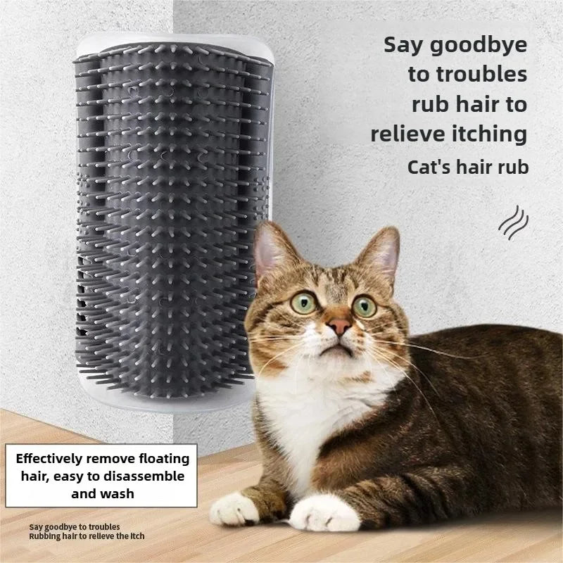 Cat Corner Groomer – Wall Mount Self Grooming Brush