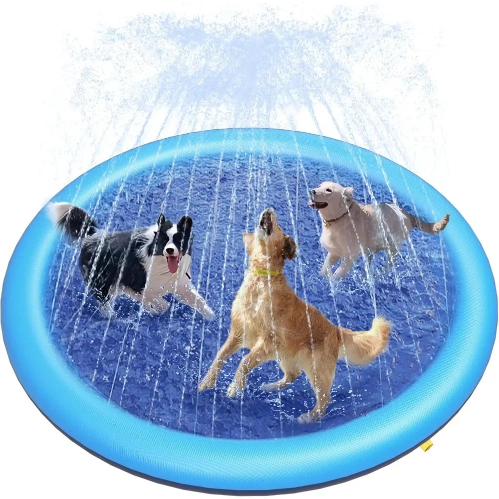Dog Splash Pad Anti-Slip Water Play Mat & Sprinkler Toy