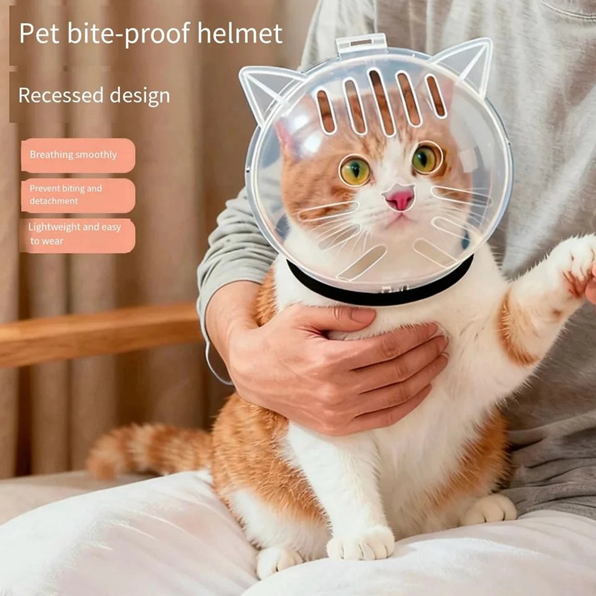 Cat Muzzle – Breathable Transparent Muzzle for Grooming