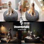 Bed for Dogs & Cats, Soft & Relaxing Round Dog Bed, Chenille Material, Removable Cover, Washable & Dryer Safe–Grey Med