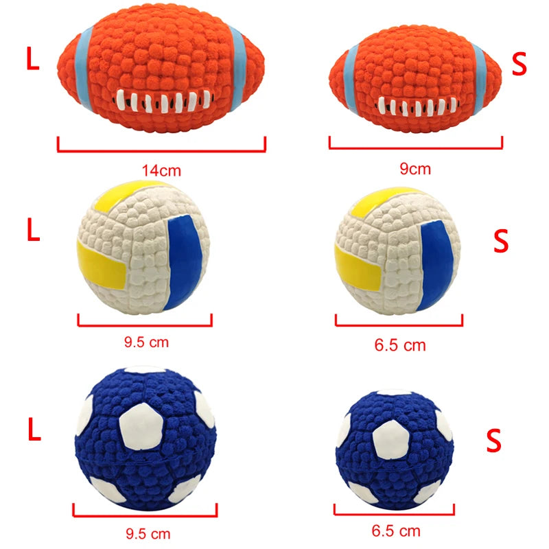 Squeaky Dog Ball, Rubber Interactive Chew & Training Toy
