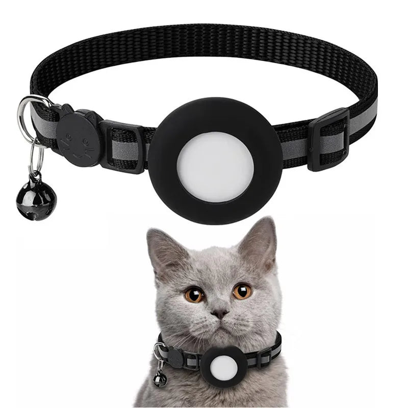 AirTag Cat Collar, Reflective Breakaway Collar With Bell