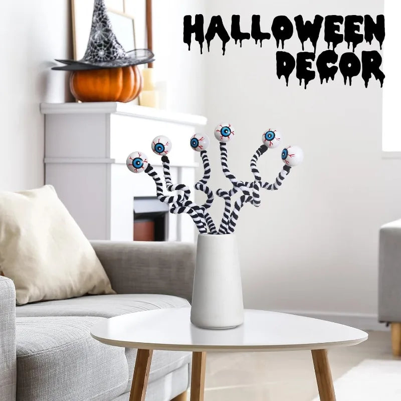 1/10pcs Cartoon Halloween Big Eyes Twisting Stick Creative Eye Color Plush Decoration Festival Event Party Children Adult Decor