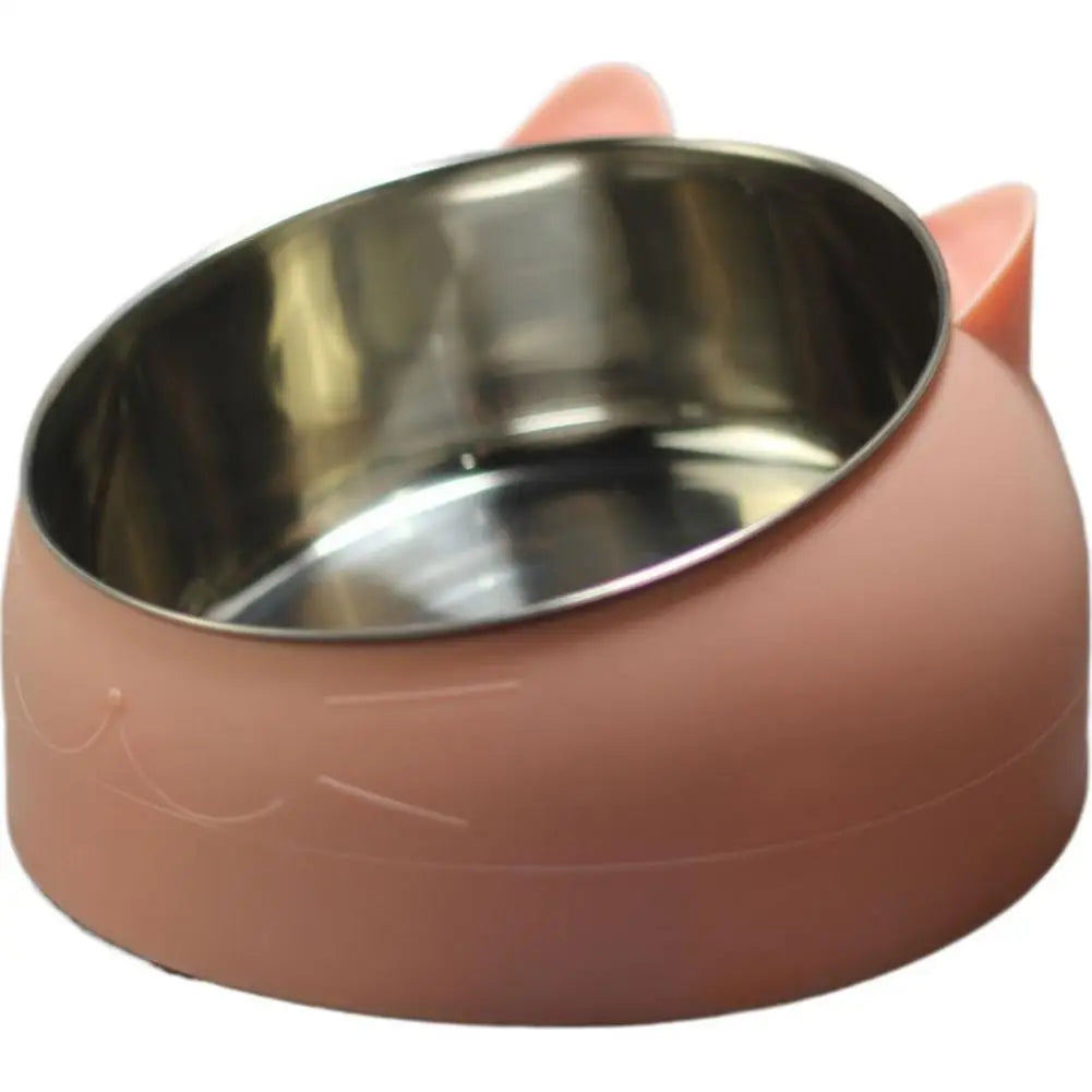 Stainless Steel Cat Bowl – 15° Inclined Non-Slip Feeder
