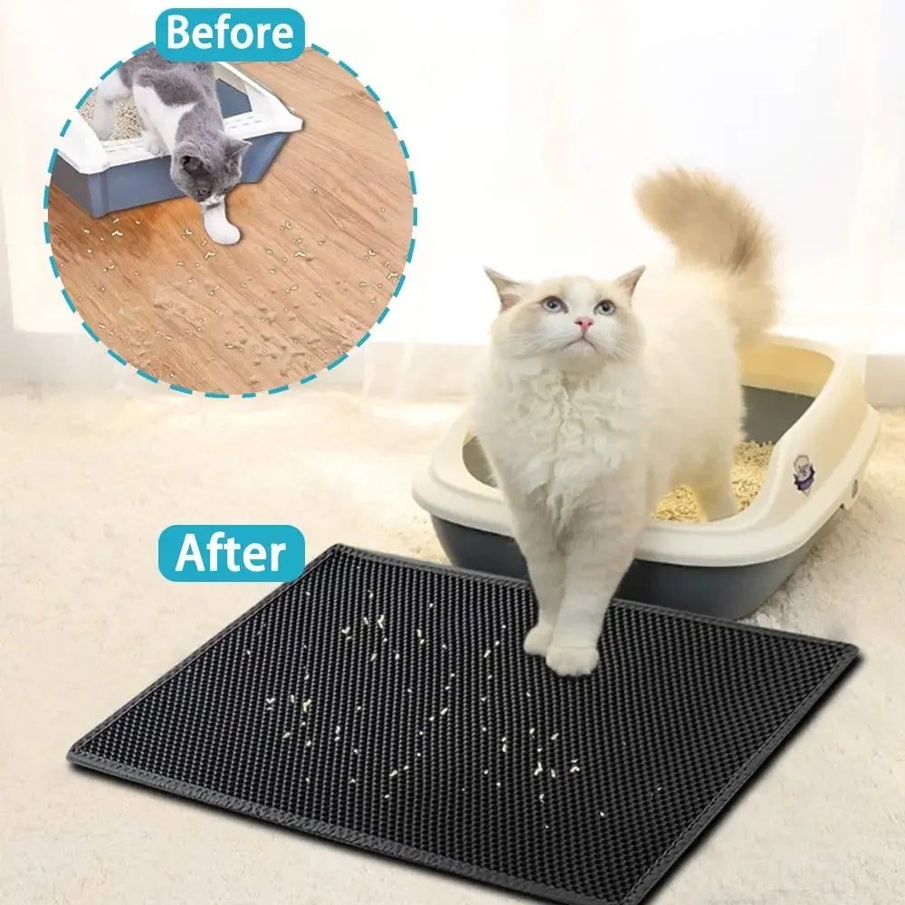 Cat Litter Mat – Double Layer Waterproof Litter Box Mat