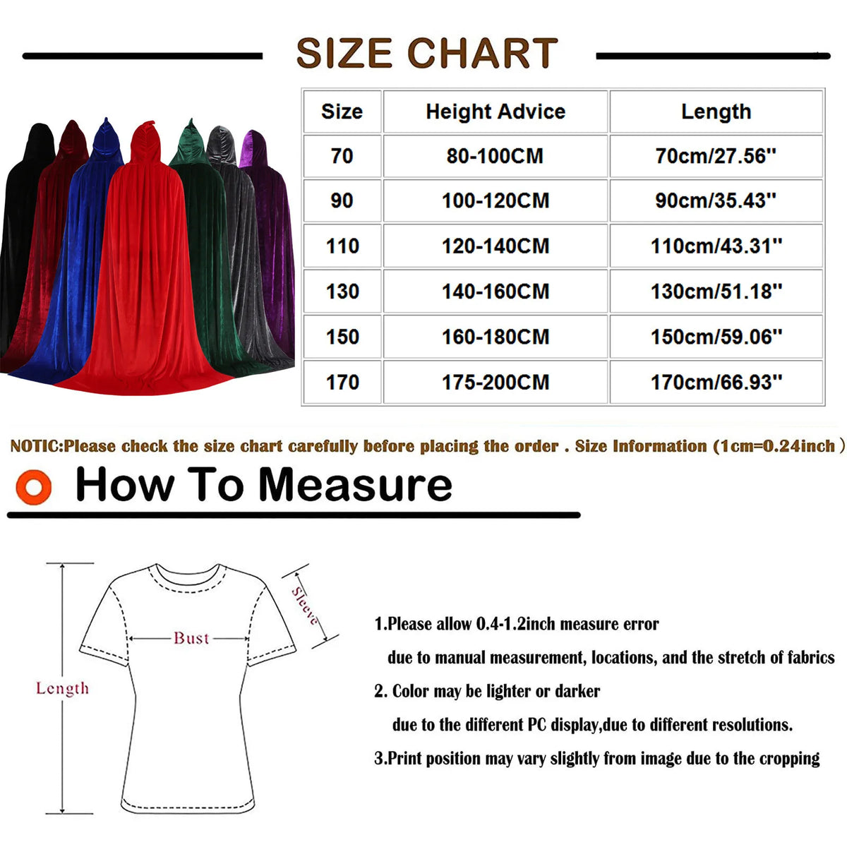 Adult Kids Halloween Pleuche Velvet Cloak Cape Hooded Medieval Costume Witch Wicca Vampire Halloween Cosplay Costume Cape