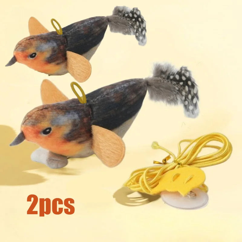Interactive Bird Cat Toy – Teaser with Catnip