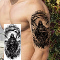 1 Sheet Evil Grim Reaper Skull Temporary Tattoos For Men Women Waterproof Fake Tattoos 3D Dragon Scorpion Warrior Tatoo Stickers