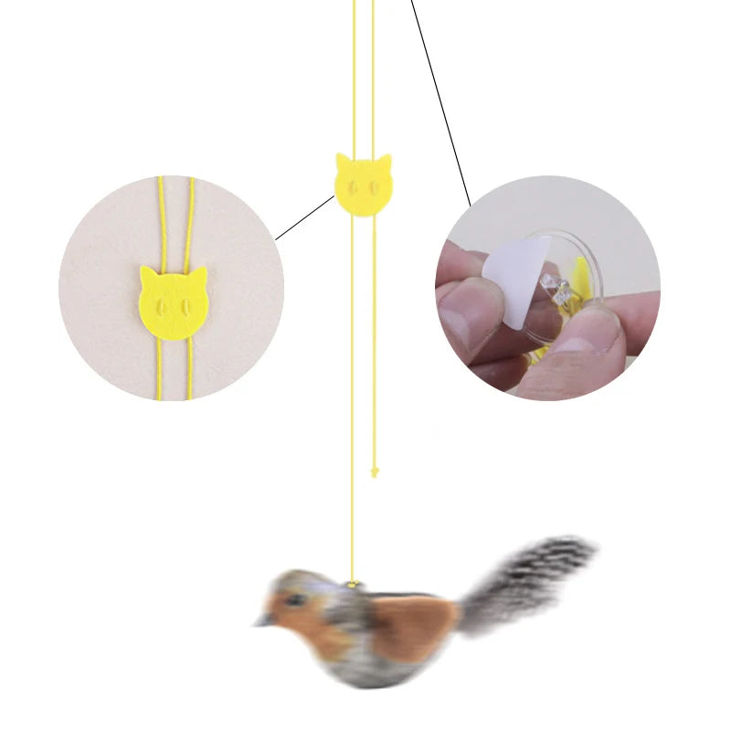 Lifelike Bird Cat Toy – Feather Plush Teaser for Kittens