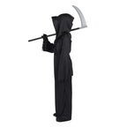 Child Black Red Devil Chain Costume Halloween Red Eye Grim Reaper Horror Play Costume Spooky Cos Robe Sickle Chain Gloves Props
