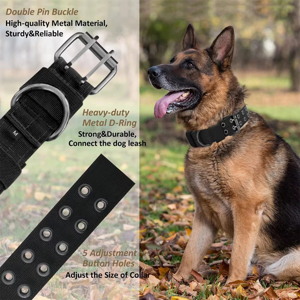 Adjustable Dog Collar – Nylon Working Collar with Metal D-Ring