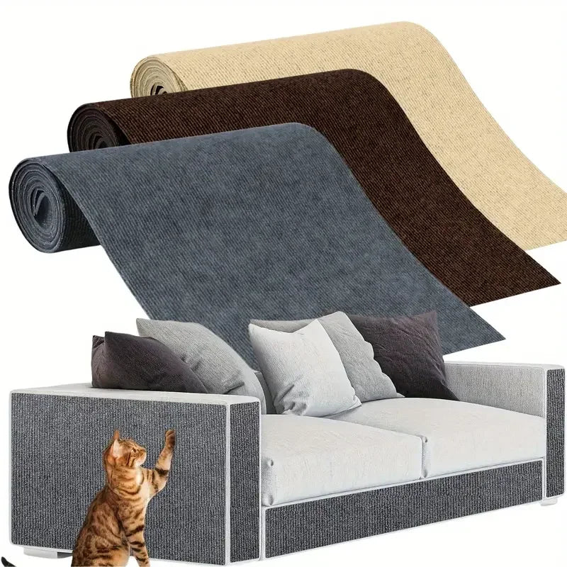 Self-Adhesive Cat Scratching Board Trimmable Cat Carpet Mat Anti Cat Scratcher Furniture Couch Corner Indoor Sofa Wall Protector
