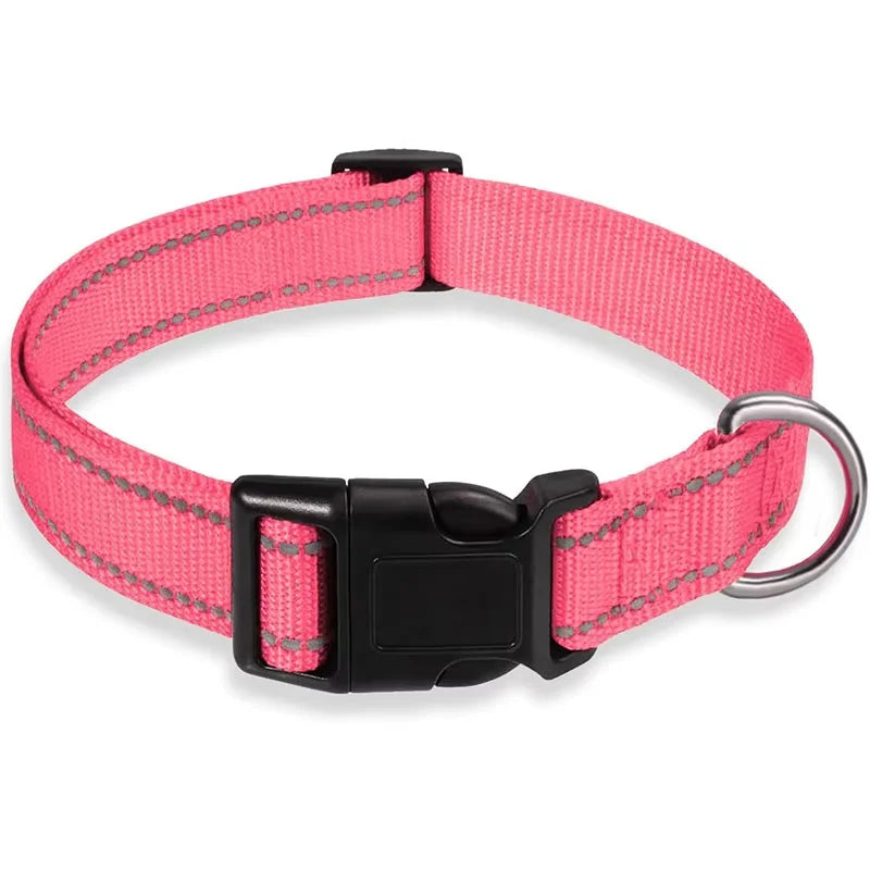 Adjustable Dog Collar, Soft Padded Nylon Collar with Buckle