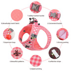Reflective Cat Harness with Leash – Plaid Breathable Walking Kit