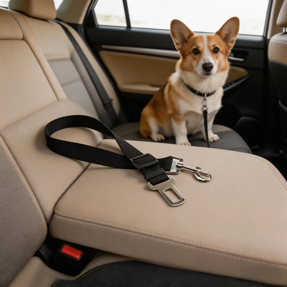 Dog Seat Belt – Adjustable Car Safety Belt for Small & Medium Dogs