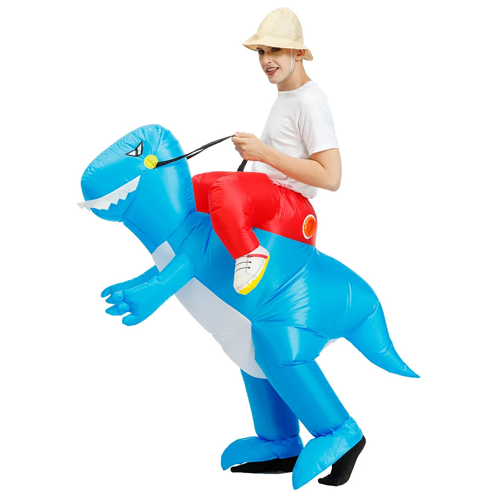 Cosplay T-REX Dinosaur Inflatable Costume Party Costumes Fancy Mascot Anime Halloween Costume For Adult Kids Dino Cartoon
