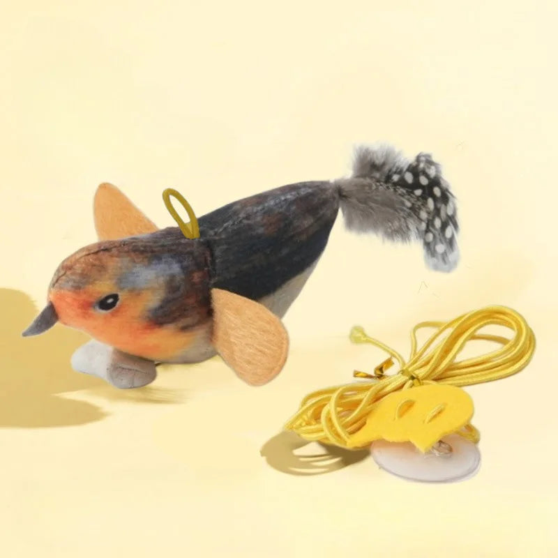 Interactive Bird Cat Toy – Teaser with Catnip