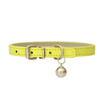 PU Leather Cat Collar Adjustable Soft Padded Pet Collar with Bell