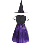 2-15Y Kids Halloween Witch Costume Girls Cosplay Dresses Halloween Pumpkin Clothes Baby Bat Party Cosplay Outfit Gift