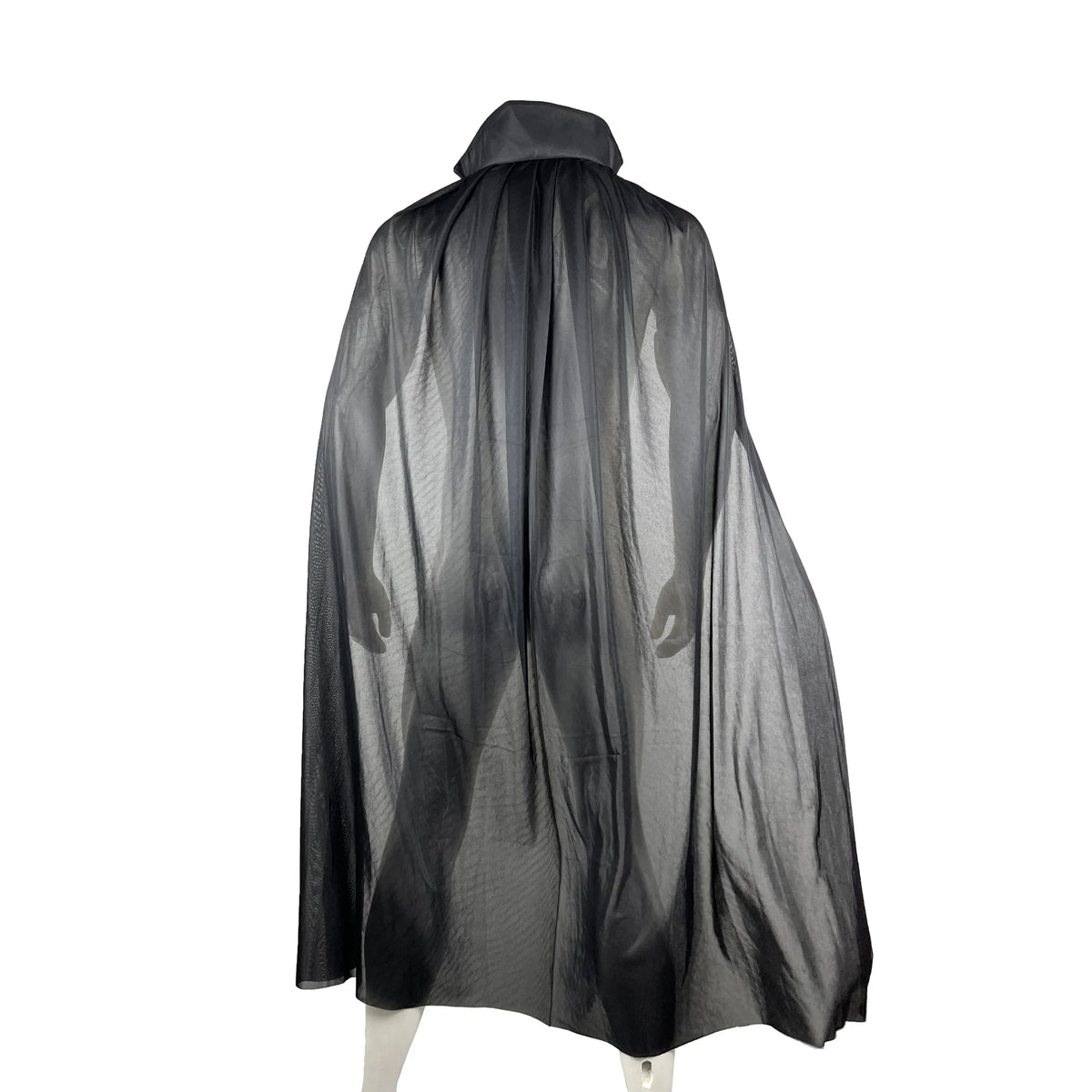 Sheer Cape Robe Men Halloween Clubwear Man Grim Reaper Death Vampire Ghost Wizard Ultra Thin Cloak Stage Costume