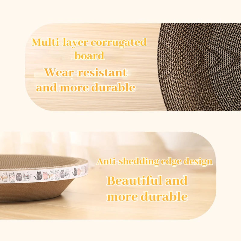 Corrugated Cat Scratching Post with Catnip & Lounge Bed