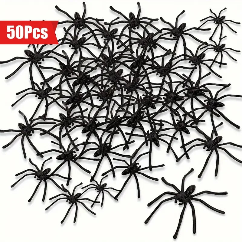 30/50/75/150/200cm Halloween Simulation Seven-Color/Black Spider Haunted House Bar Horror Outdoor Decoration Props Spider Web.