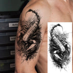 1 Sheet Evil Grim Reaper Skull Temporary Tattoos For Men Women Waterproof Fake Tattoos 3D Dragon Scorpion Warrior Tatoo Stickers