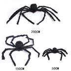 150/200cm Black Scary Giant Spider Huge Spider Web Halloween Decoration Props Haunted House Holiday Outdoor Giant Decoration