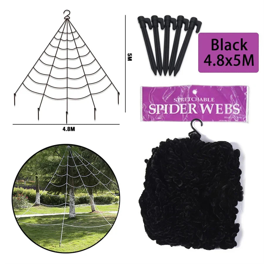 30/50/75/150/200cm Halloween Simulation Seven-Color/Black Spider Haunted House Bar Horror Outdoor Decoration Props Spider Web.