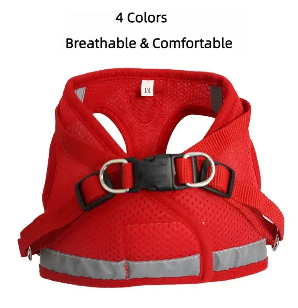 Cat Harness and Leash Set – Adjustable Reflective Mesh Vest