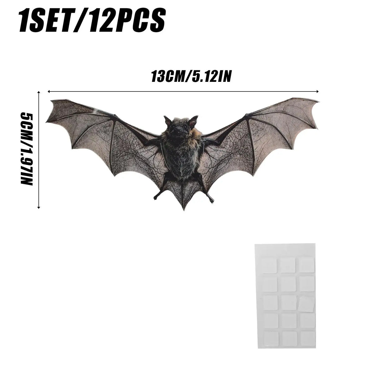 12/36Pack 3D Flying Bat Wall Stickers Realistic PVC Halloween Decorations Scary Bats for Window Door Home Party Spooky Supplies