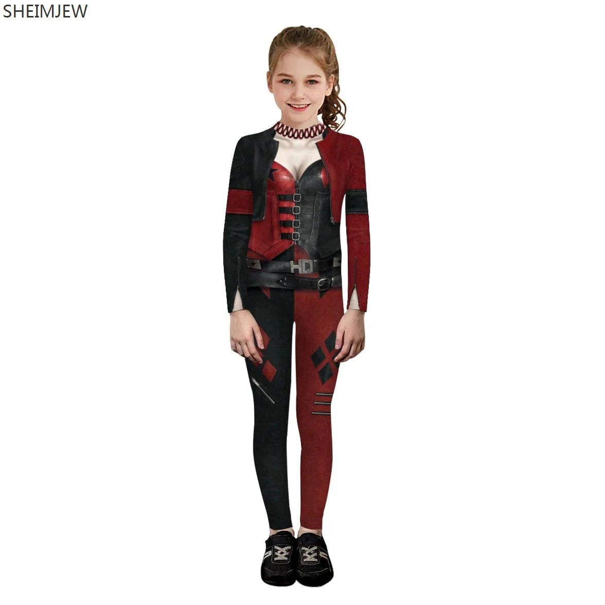 POP1 Children Punk Robot Cosplay Costumes Boys Girls Zentai Suit Muscle Skeleton Print Jumpsuit Halloween Party Kids Bodysuit