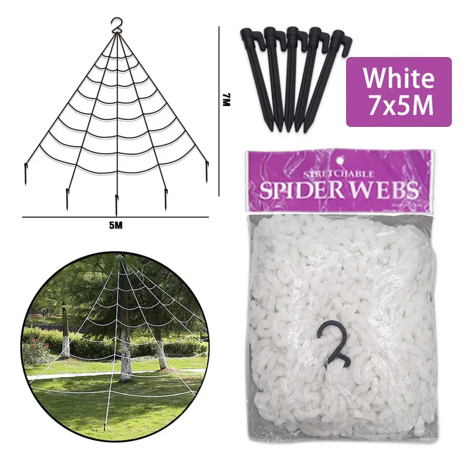30/50/75/150/200cm Halloween Simulation Seven-Color/Black Spider Haunted House Bar Horror Outdoor Decoration Props Spider Web.