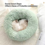 Plush Pet Bed – Warm Round Washable Bed for Cats & Small Dogs