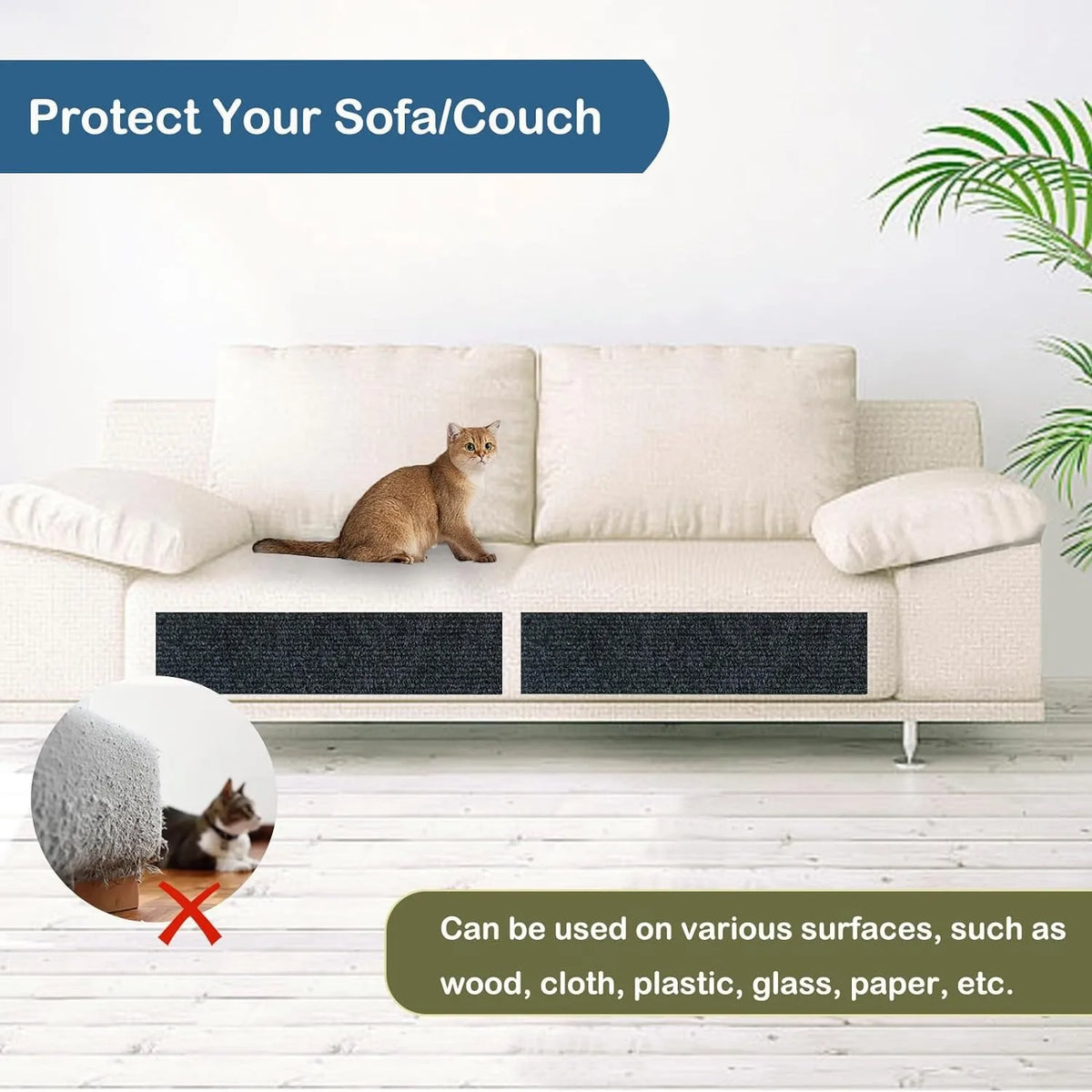 Cat Scratching Pad – Self-Adhesive Trimmable Mat for Furniture