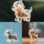 Transparent Dog Hair Storage Container Adorable Pet Keepsake Capsule Pendant With Key Ring for Pet Lovers DIY Memorial Keychain