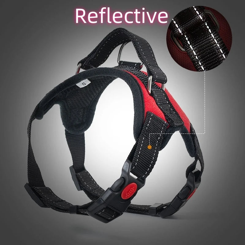 Dog Harness – Reflective Padded Nylon Vest with Quick Release