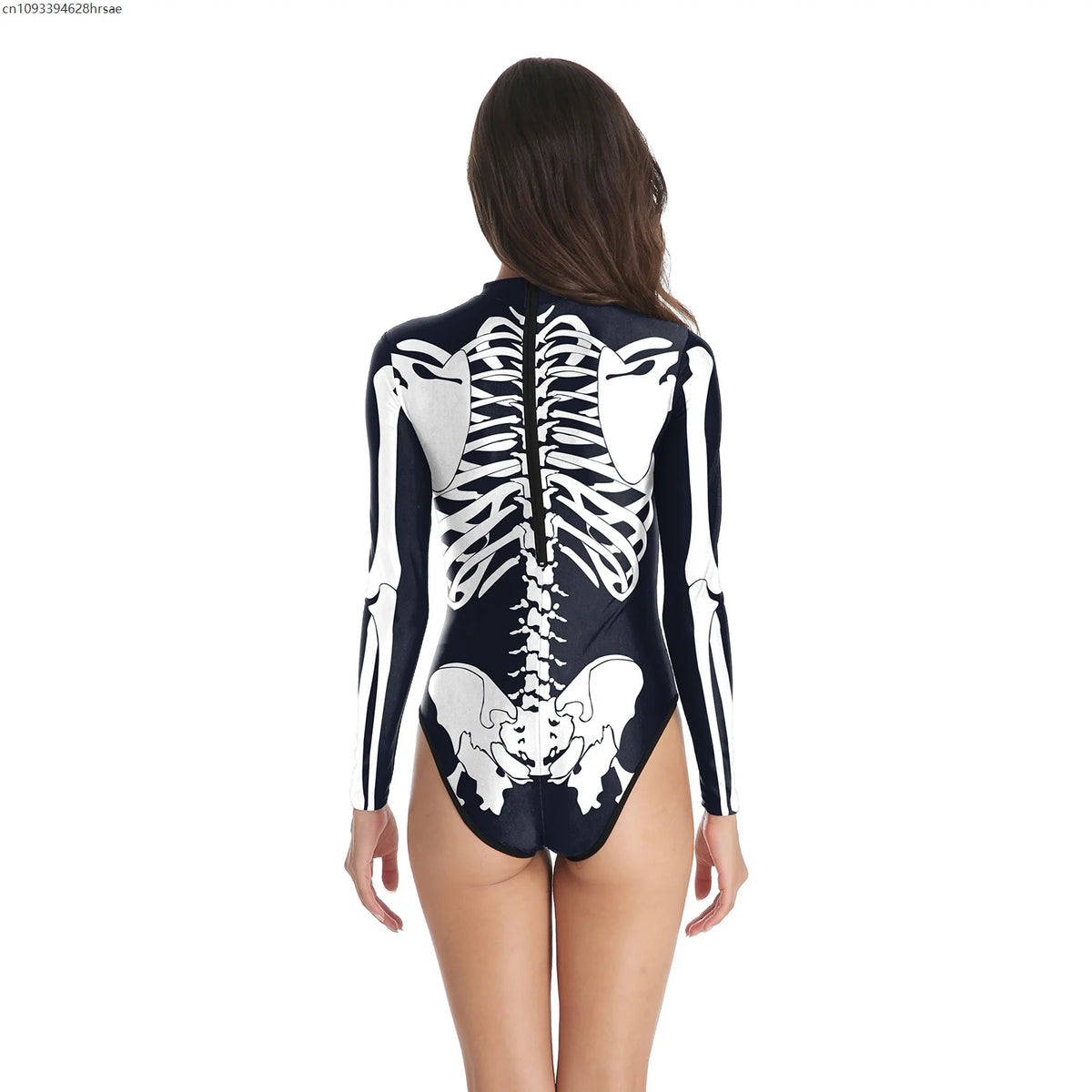 Halloween Stage Performance Clothing Sexy 3D Skull Punk Image Slim Comfortable Bodysuit Swimwear Swimsuit Cosplay Dress Up