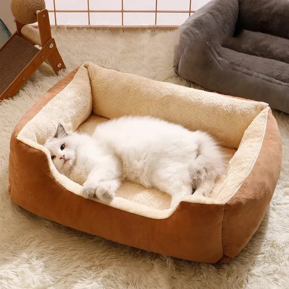 Cat Bed, Soft Plush Kitten Sleeping Cushion for Home