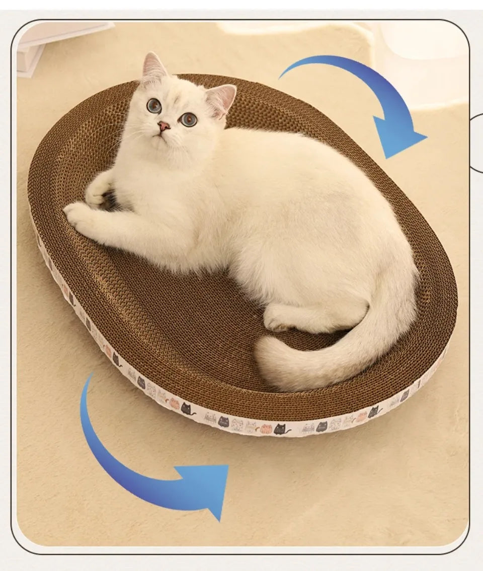 Corrugated Cat Scratching Post with Catnip & Lounge Bed