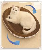 Corrugated Cat Scratching Post with Catnip & Lounge Bed