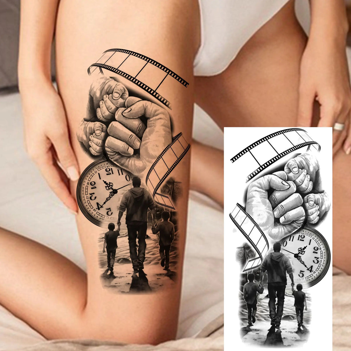 1 Sheet Evil Grim Reaper Skull Temporary Tattoos For Men Women Waterproof Fake Tattoos 3D Dragon Scorpion Warrior Tatoo Stickers