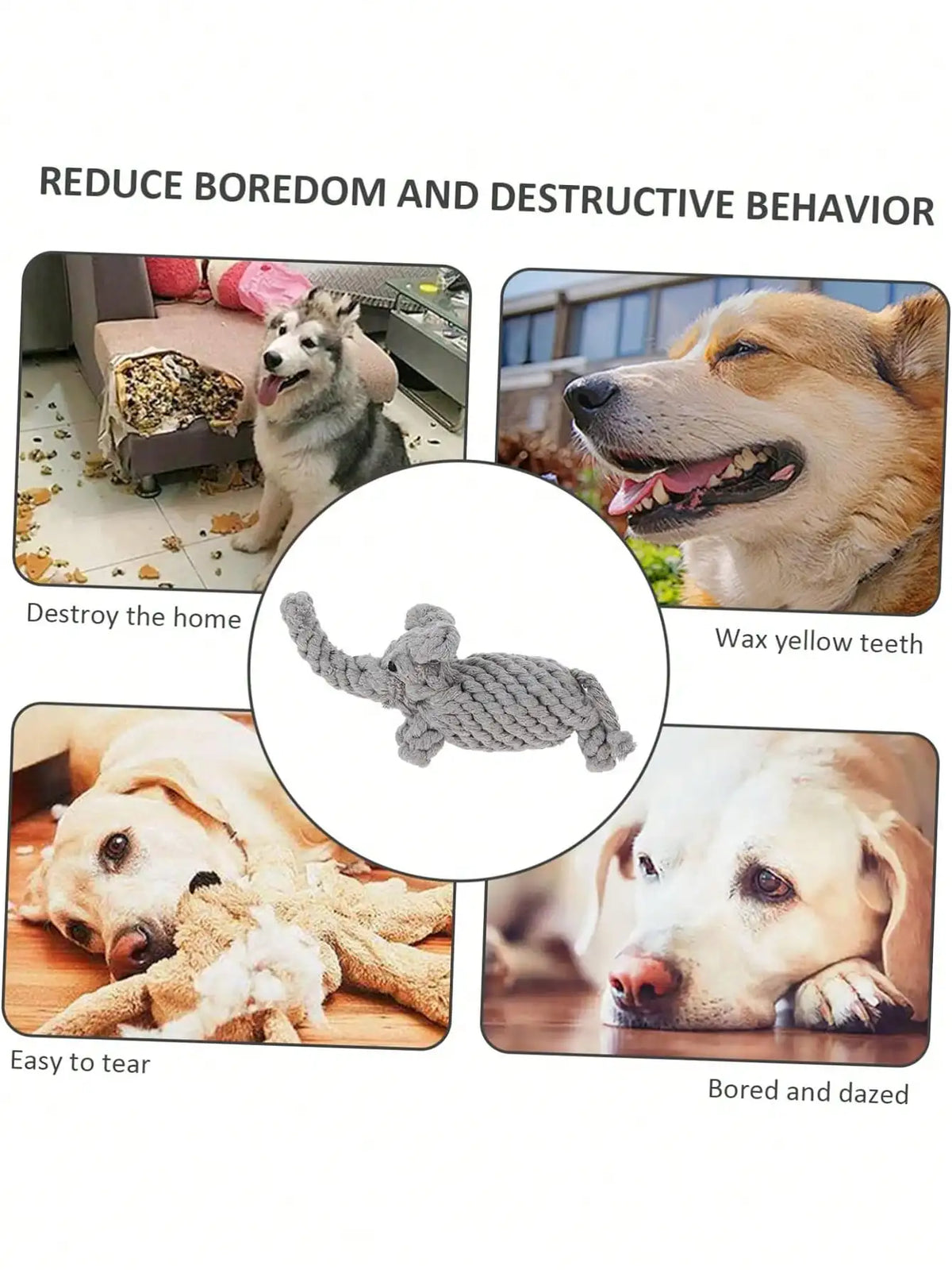 Rope Dog Toy, Knotted Chew Toy for Small & Medium Dogs