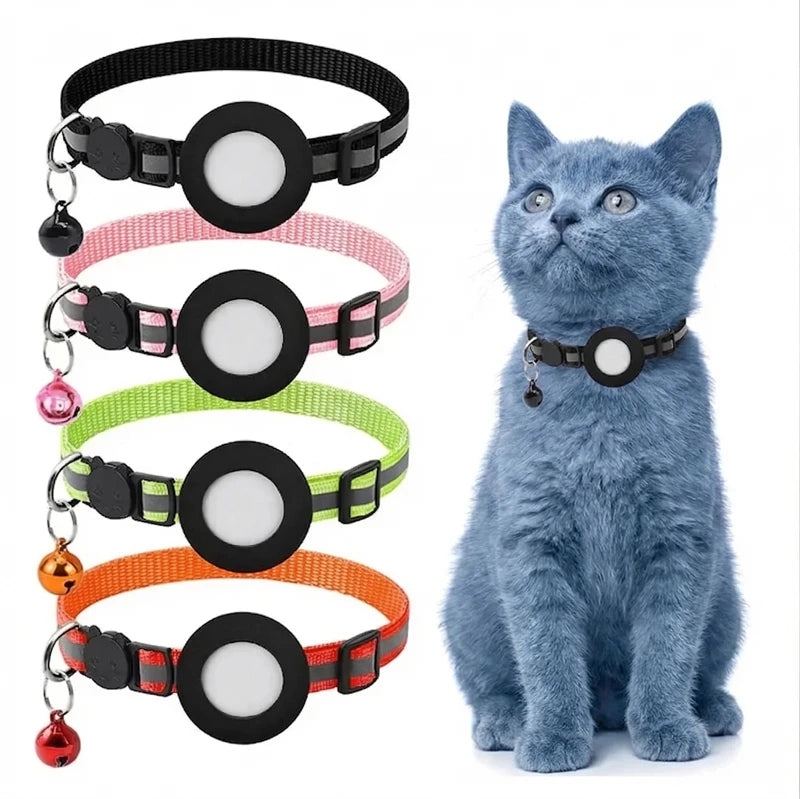 AirTag Cat Collar, Reflective Breakaway Collar with Bell