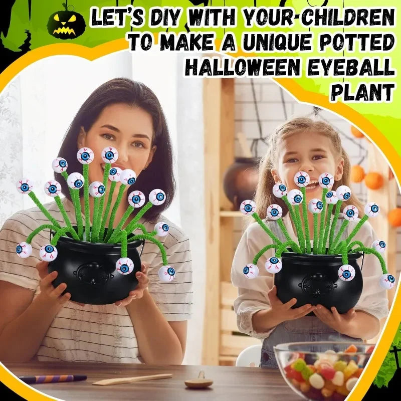 1/10pcs Cartoon Halloween Big Eyes Twisting Stick Creative Eye Color Plush Decoration Festival Event Party Children Adult Decor