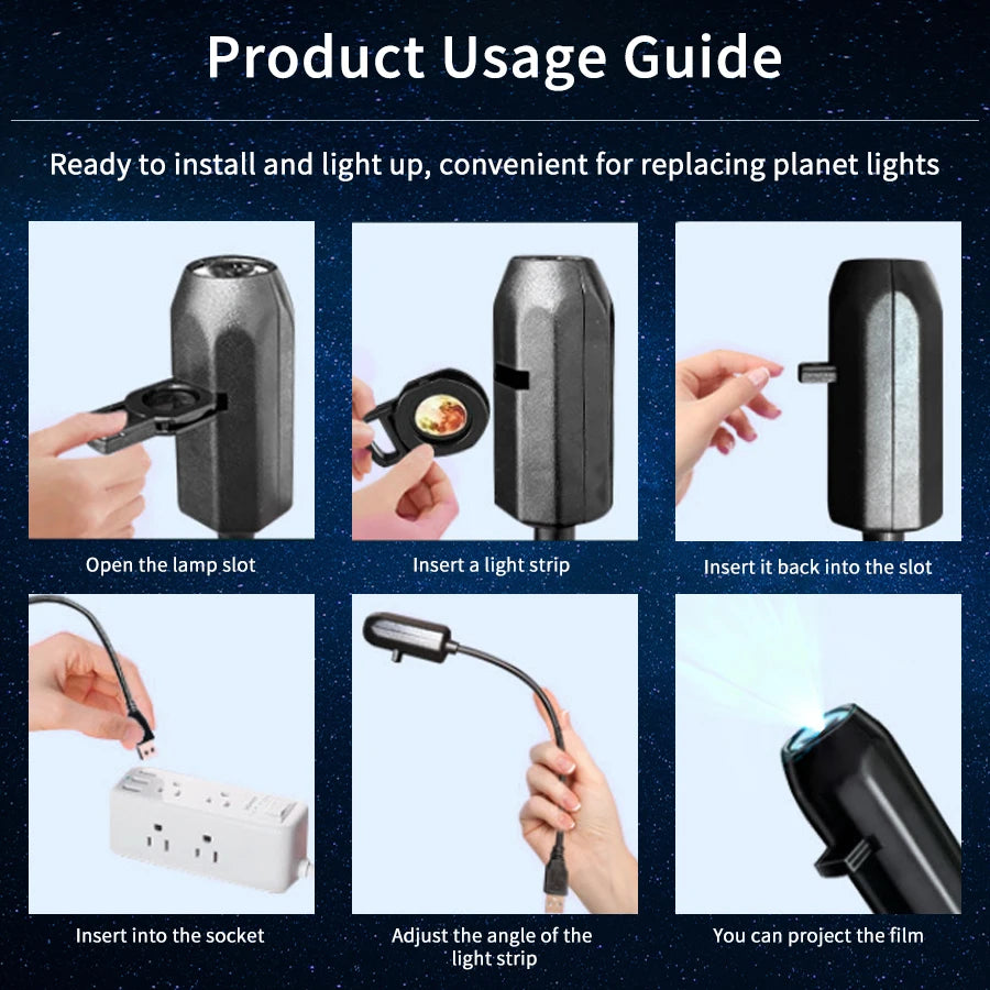 5V USB Direct Insertion Projection Light Planet/Halloween Replacement Light Ceiling Projection Light For indoor decoration gifts